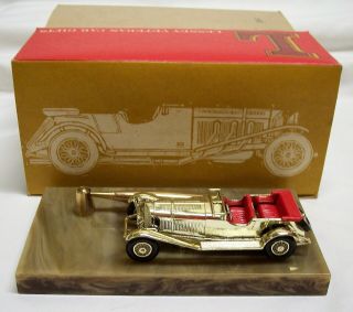“matchbox” Giftware Y - 10 Mercedes Gold Plated On Pen Stand Yesteryear Nmib