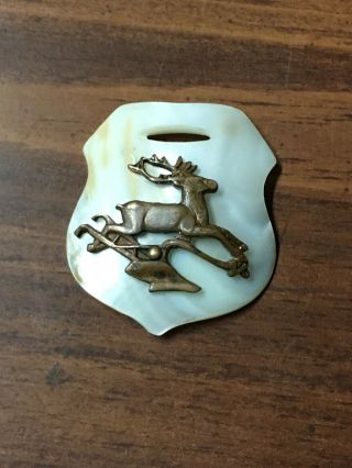 John Deere Tractors Moline Mother Of Pearl Watch Fob Early Leaping Deer