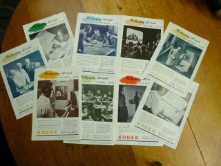 9 X 1953 & 1954 Vintage Kodak Ads - Photography At Work Series