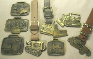 Vintage John Deere Farm Tractors & Equipment 8 Advertising Pocket Watch Fobs