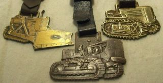 Vtg John Deere Cletrac Allis Chalmers Track Tractors 3 Advertising Watch Fobs