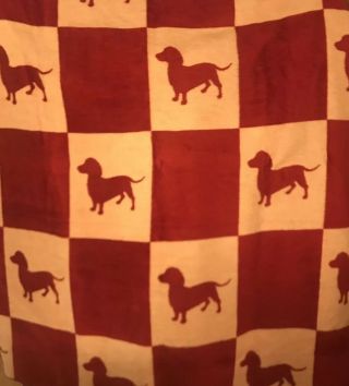 Dachshund Red & White Cotton Blanket - Benefiting Dachshund Rescue