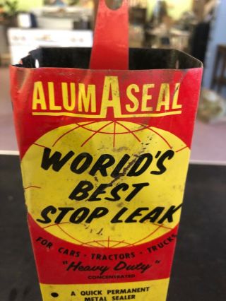 Vintage Alumaseal Stop Leak Metal Store Display Rack Gas Oil Garage Car Auto