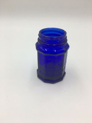 Orleans Lavalliere Vanishing Peroxide Cream Cobalt Blue Vintage Glass Jar