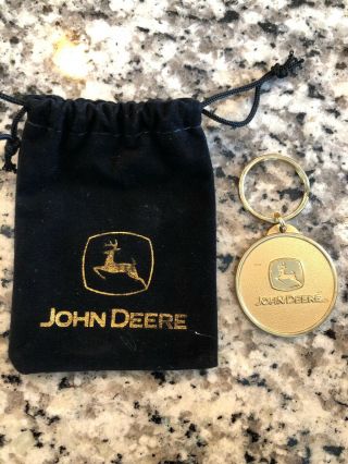 John Deere Collectible Key Fob Gold & Dust Bag