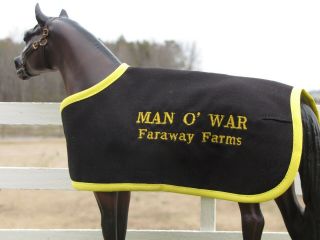 Man O War Custom Embroidered Blanket Fits Breyer Thoroughbred Race Horse