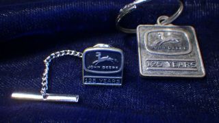John Deere 125 Years Tie Pin / Tack & Key Fob; Awesome Set
