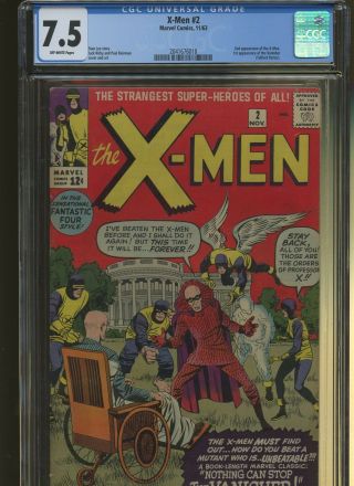 X - Men 2 Cgc 7.  5 | Marvel 1963 | 2nd X - Men.  1st Vanisher - Telford Porter.