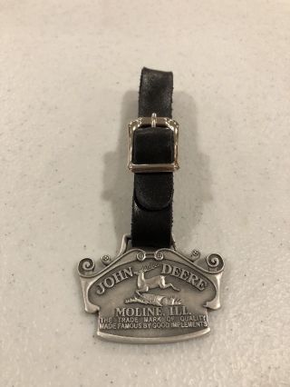 John Deere Jd 1912 Traditional Trademark Pewter Watch Fob