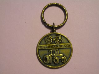 Adv17 Vintage John Deere Tractor Fob Key Chain Waterloo Iowa Ia 1990