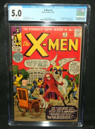 X - Men 2 - 2nd App Of The X - Men - 1st App Of The Vanisher - Cgc Grade 5.  0 - 1963