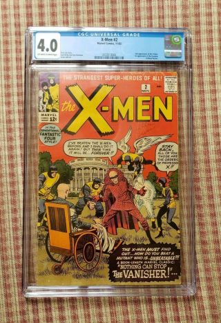 X - Men 2 1st Vanisher,  2nd X - Men Stan Lee Jack Kirby Cgc 4.  0 Marvel Comic