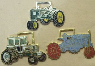 Vintage John Deere Oliver Ihc Farmall Tractor Advertising 3 Pocket Watch Fobs