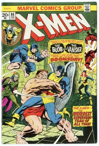 X - Men 86 Nm - 9.  2 White Pages Vs.  Blob / Vanisher Marvel 1974