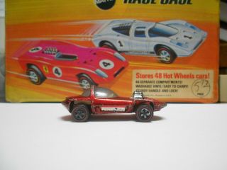 1968 Hot Wheels Silhouette 6209 Usa Base Red With White Interior Redlines