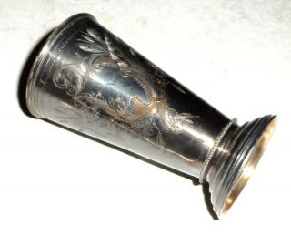 Antique Imperial Russian Silver Vodka? Wine? Cup 19th Century Engraved 100gr