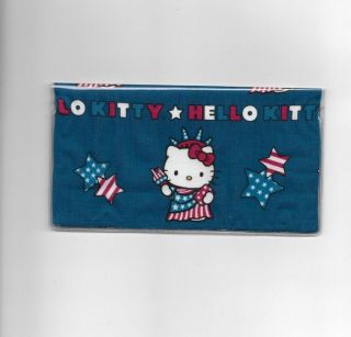 Hello Kitty Checkbook Cover Fabric Flag Usa Stars Red White And Blue