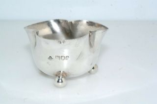 Antique English Hallmarked Sterling Silver Footed Master Salt Dish Bowl