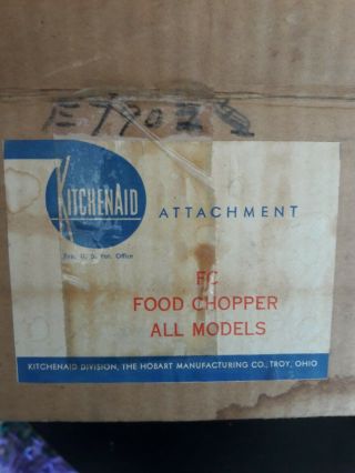 Vintage Kitchenaid Hobart Metal Food Chopper Meat Grinder Attachment Fc