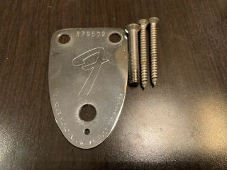 Vintage 1973 Fender Telecaster Deluxe Neck Plate W/ Screws