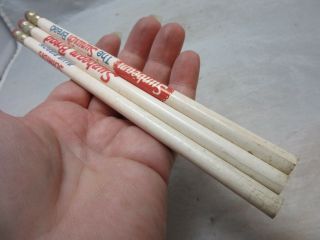 3x Vintage Advertising Pencils.  Sunbeam & Schmidt 