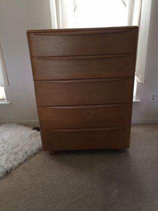Mid - Century Heywood Wakefield Encore Tall Birch Chest Of Drawers / Dresser M522
