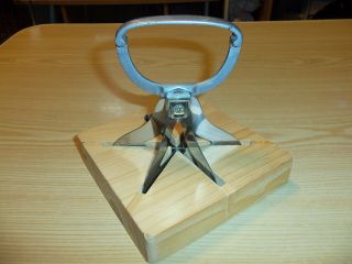 Bell Shaped Food Chopper With Metal Handle & 6 Steel Blades In Wood Stand Holder