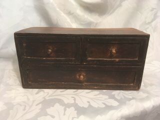 Miniature 3 Draw Chest Or Draws / Tool Chest - Apprentice Piece -