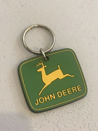 John Deere Rubber Keychain Fob