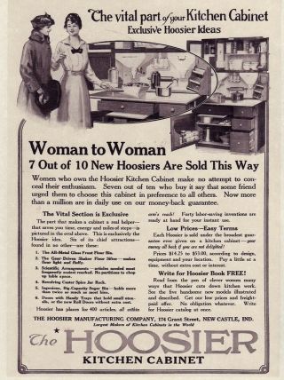 Hoosier Kitchen Cabinet Vintage With Prices 1917 Oak Flour Bin Reprint 8x11 Ad