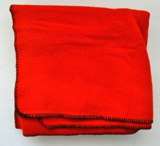 Vtg Woolen Mill Company Acrylic Stadium Blanket Throw Red 45 X 60 Union Made Usa