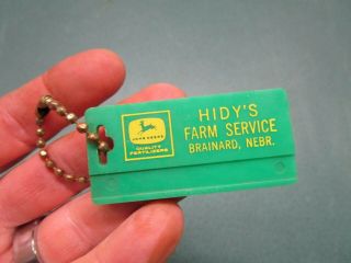 Vintage John Deere Farm Tractor Key Chain Fob Hidy 
