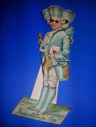 Raphael Tuck Vintage Valentine Stand Up Mechanical Card Boy Hat Moves
