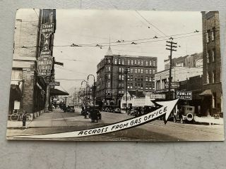 Cedar Rapids Busy St Scene Great Signs Cars Mailed 1935 Real Photo Advertizing