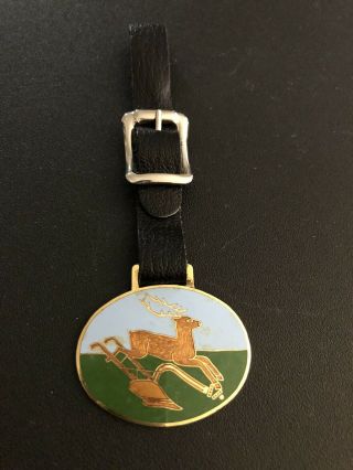 Oval Enamel John Deere Watch Fob Hilty’s Shoe Sales Monroe Indiana