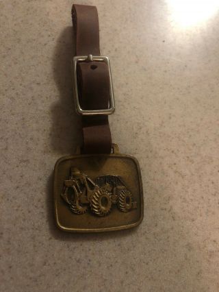 John Deere Grapple Log Skidder Brass Pocket Watch Fob Jd Forestry Construction